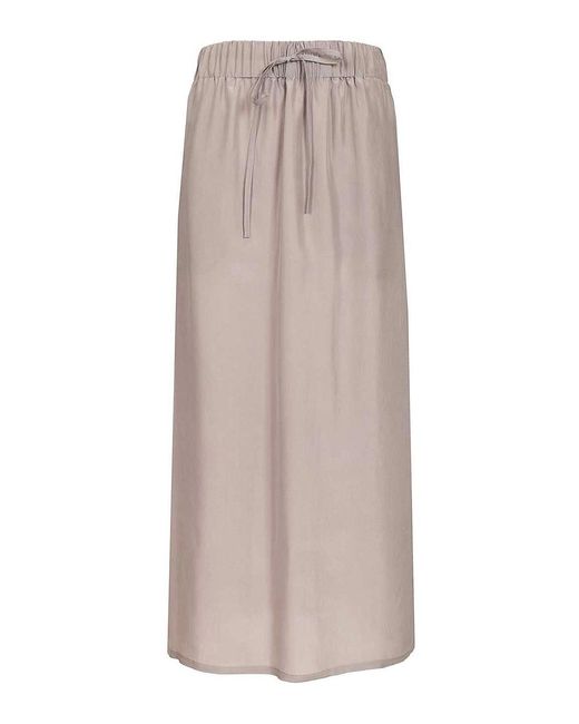 Grifoni Gray Silk Skirt