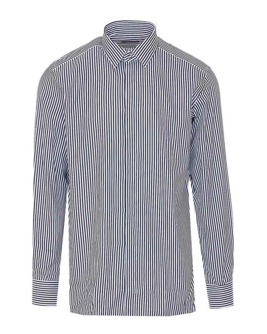 Tom Ford Blue And Striped Shirt for men