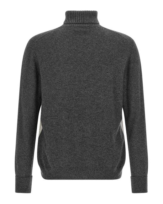 Ballantyne Gray Argyle Turtleneck for men