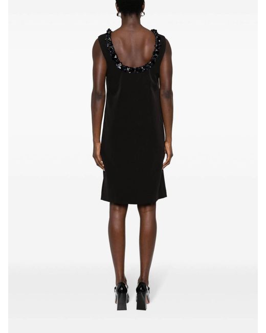 P.A.R.O.S.H. Black Sequin-embellished Column Dress