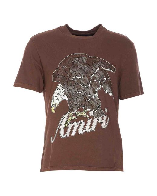 Amiri Brown Eagle T-shirt for men