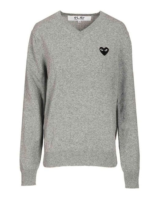 COMME DES GARÇONS PLAY Gray Wool Sweater