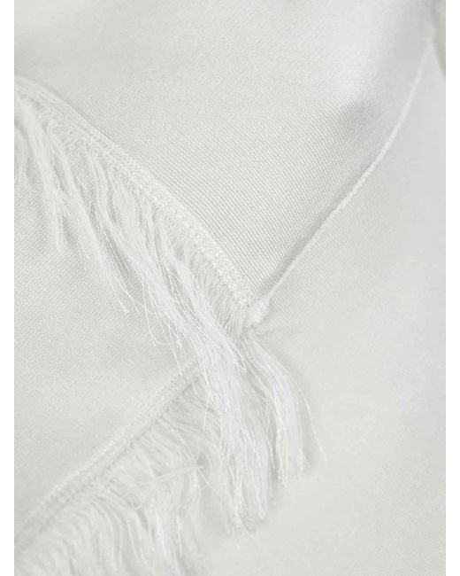 Liviana Conti White T-shirt With Cuff And Fringes