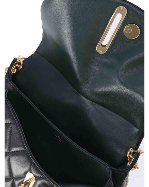 Burberry Black Mini Quilted Leather Handbag With Chain Strap