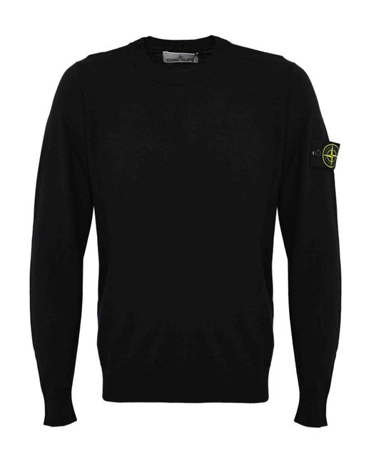 Stone Island Men's Rws Lightweight Wool Sweater Black