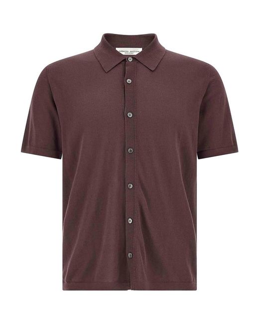 Roberto Collina Purple Knitted Shirt for men