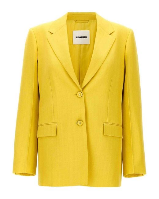 Jil Sander Yellow Single-Breasted Blazer
