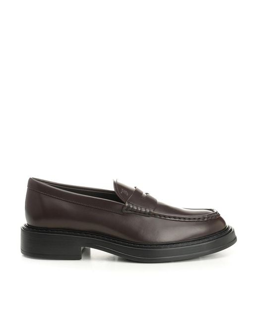Tod's Gray Leather Loafer for men