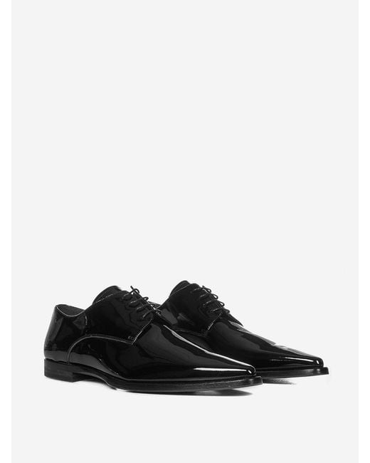 DSquared² Black Leather Classic Shoes for men