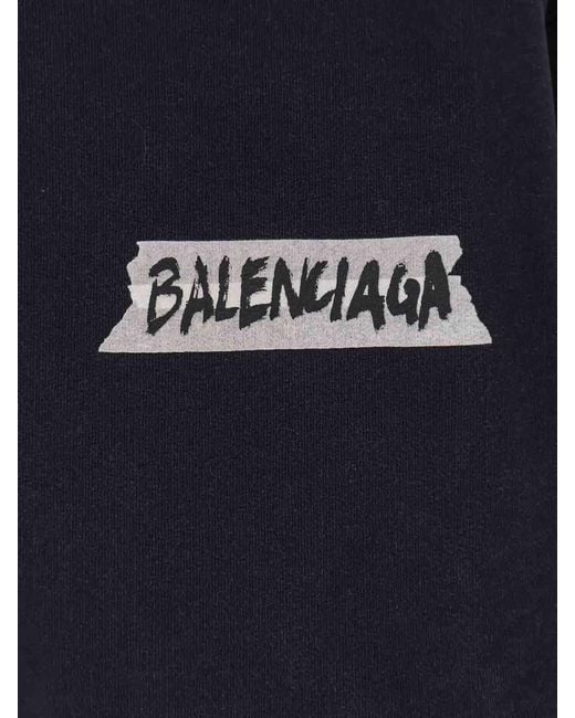 Balenciaga Black Masking Tape Logo Zip-Up Sweatshirt for men