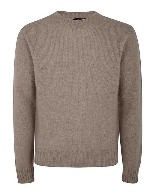 Herno Brown Luxe Alpaca Blend Sweater for men