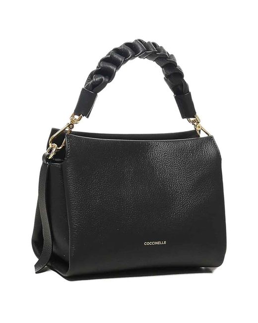 Coccinelle Black Handbag Double Grainy Leather