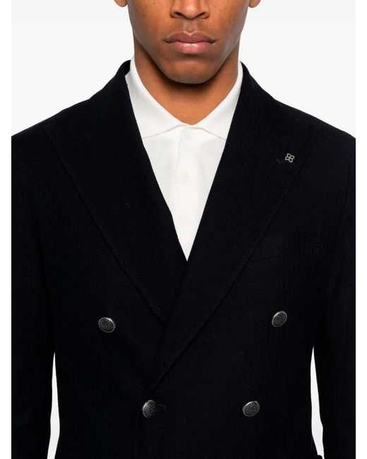 Tagliatore Black 'Montecarlo Jersey' Jacket for men