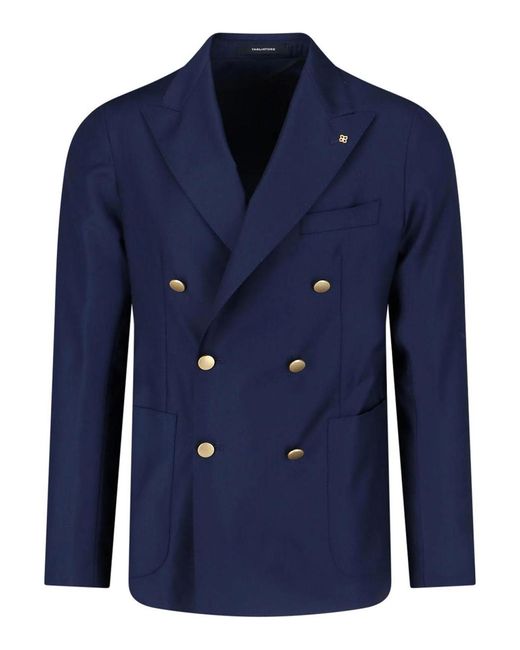 Tagliatore Blue Double-Breasted Blazer for men
