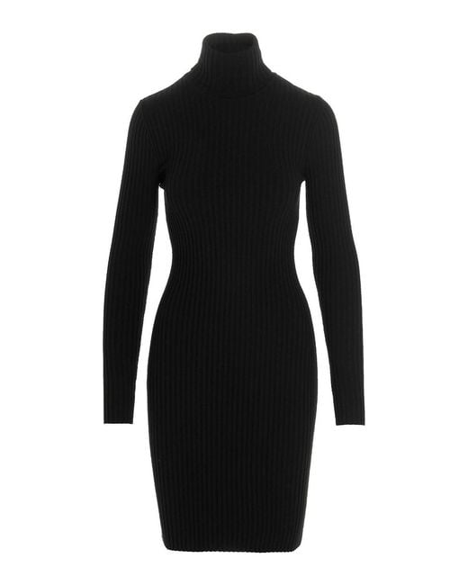 Wolford Black Ribbed Merino Dress