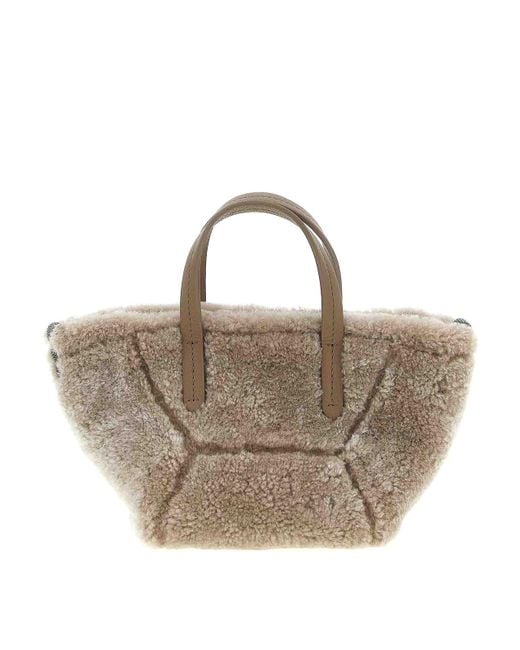 Brunello Cucinelli Gray Bc Duo Mini Handbag