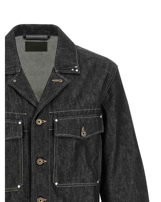 Lemaire Black Trucker' Jacket for men