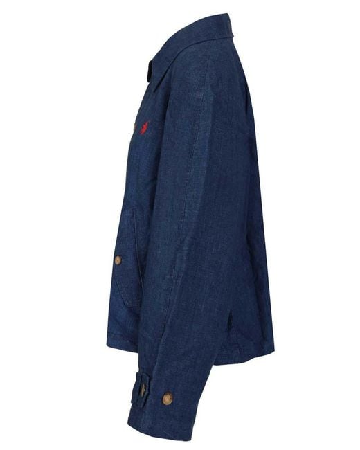 Polo Ralph Lauren Blue Dlav Linen Jacket
