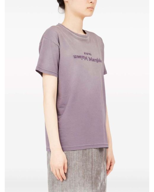 Maison Margiela Purple T-Shirt With Logo