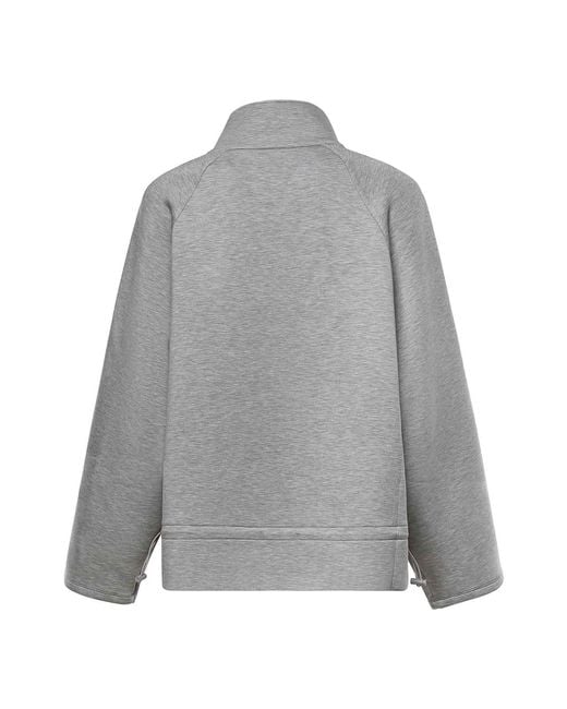 ROTATE BIRGER CHRISTENSEN Gray Half-Zip Scuba Jacket With Logo