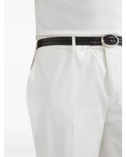 Brunello Cucinelli White Dyed Trousers for men