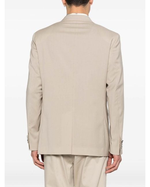 Manuel Ritz Natural Stretch Wool Double-Breasted Blazer for men