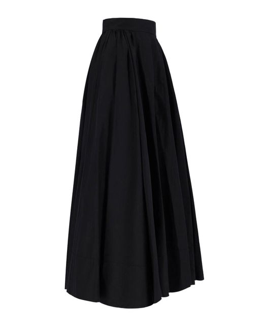 ANDAMANE Black Flared Maxi Skirt