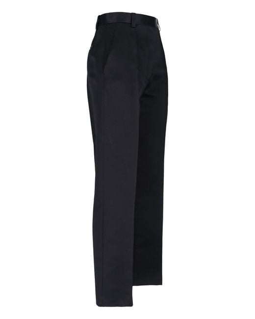 Loro Piana Black Straight Silk Trousers