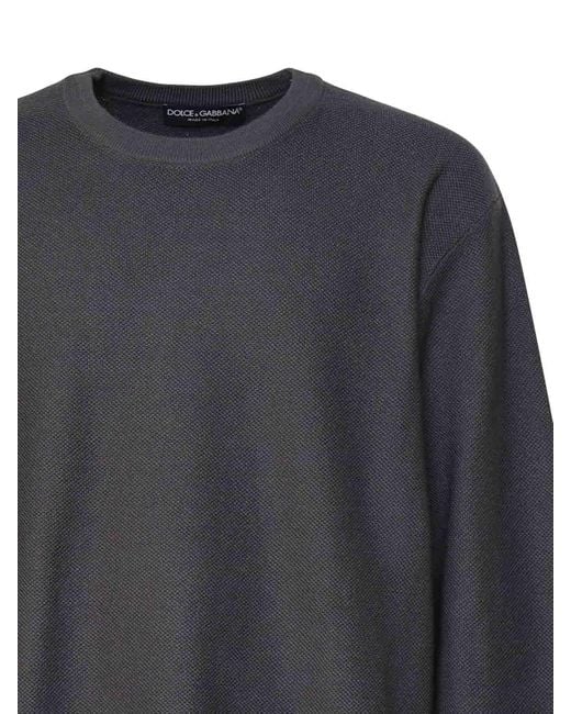 Dolce & Gabbana Gray Virgin Wool Sweater for men