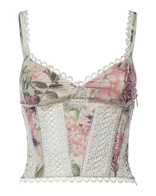 Charo Ruiz Gray Poppy Cotton Top