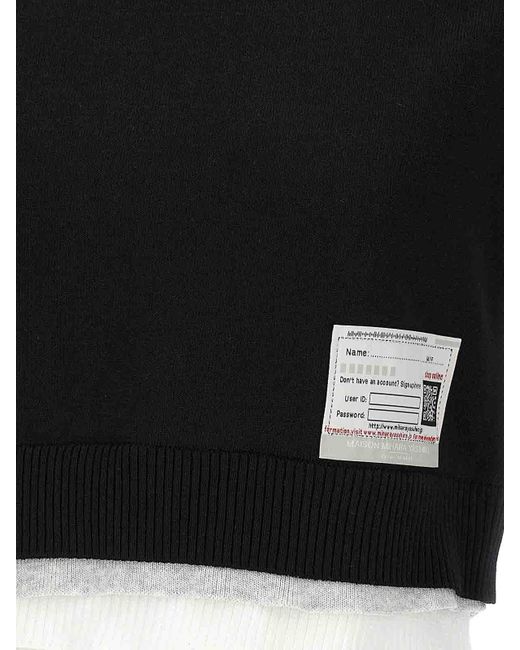 Maison Mihara Yasuhiro Black Contrast Insert Cropped Sweater for men