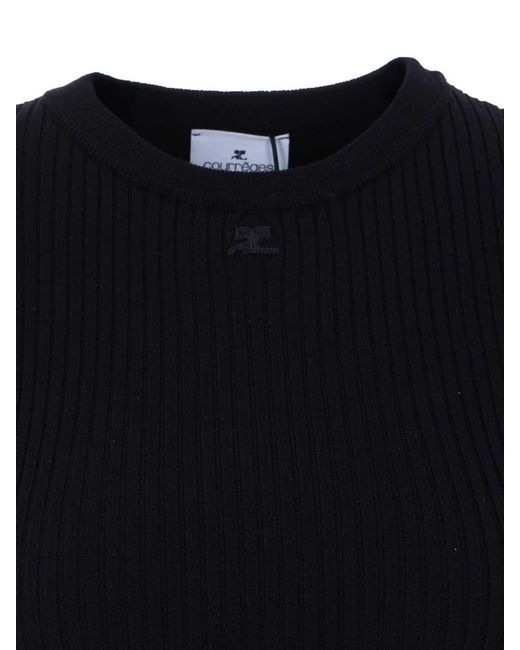 Courreges Blue Buckle Knitted Top