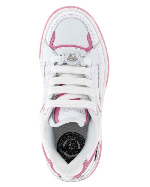 Versace White 'Biggie Basket' Sneakers