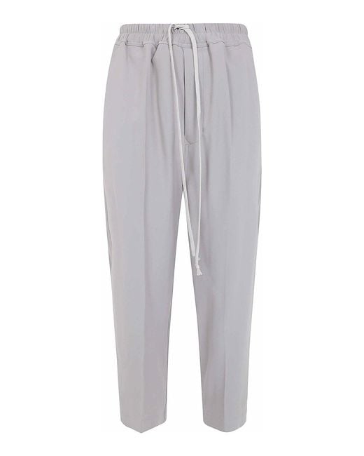 Rick Owens Gray Drawstring Astaires Cropped Trousers