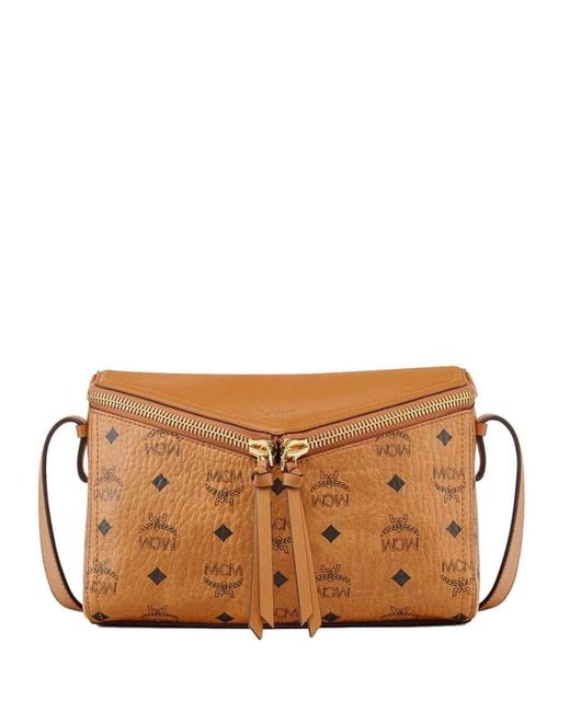 MCM White Diamant Schoulder Bag