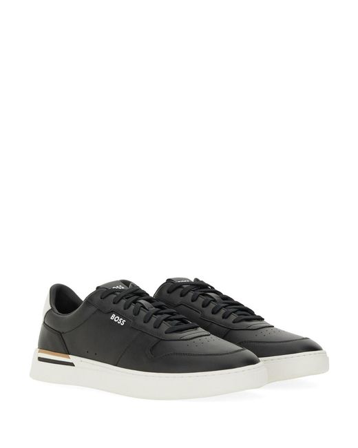 Boss Black Leather Sneaker for men