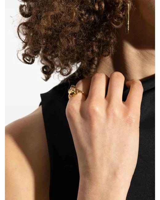 McQueen Metallic Skull Ring