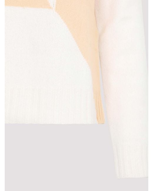 Jil Sander White Wool Sweater