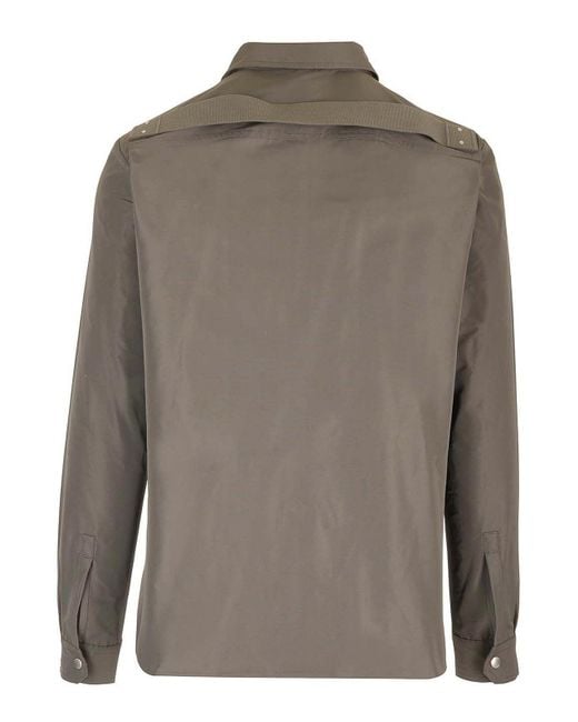 Rick Owens Gray Fogpoket Dove Shirt for men