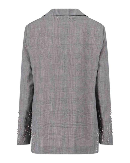 Golden Goose Deluxe Brand Gray Single-Breasted Crystal Blazer