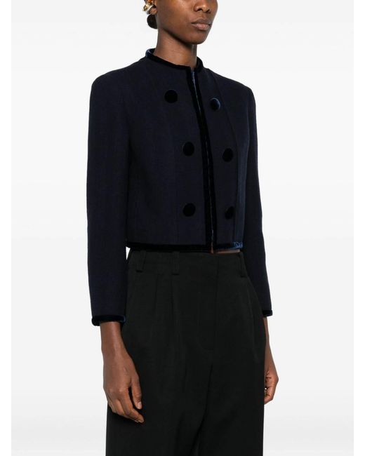 Emporio Armani Blue Wool Blazer Jacket