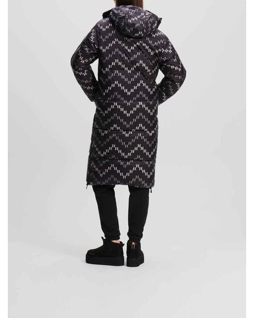 Karl Lagerfeld Black Reversible Long Down Coat
