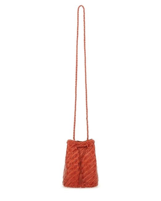 Dragon Diffusion Red Pompom Double Jump Tan Bag