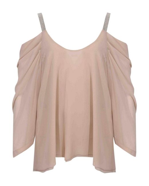 D. EXTERIOR Pink Georgette Tunic Blouse