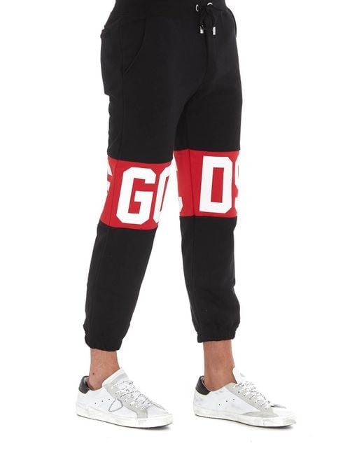 Gcds Black Logo Print Track Pants for men
