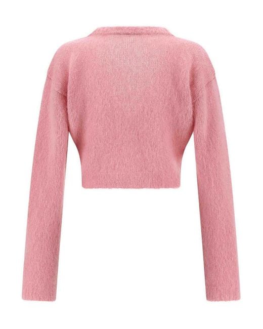 Alessandra Rich Pink Wool Cardigan