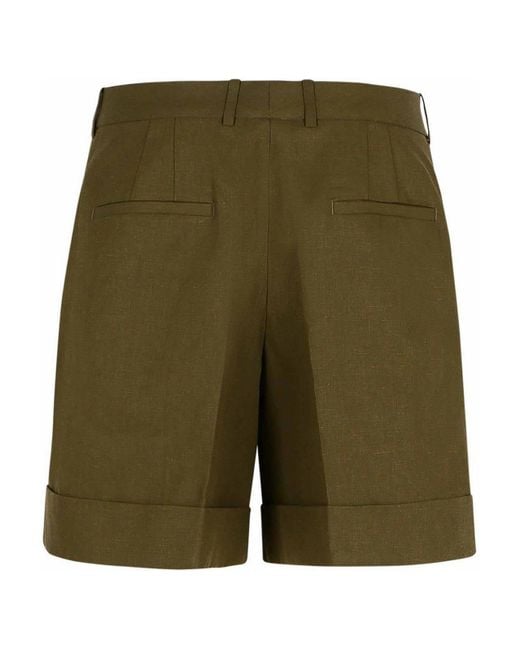 Jil Sander Green Linen Shorts