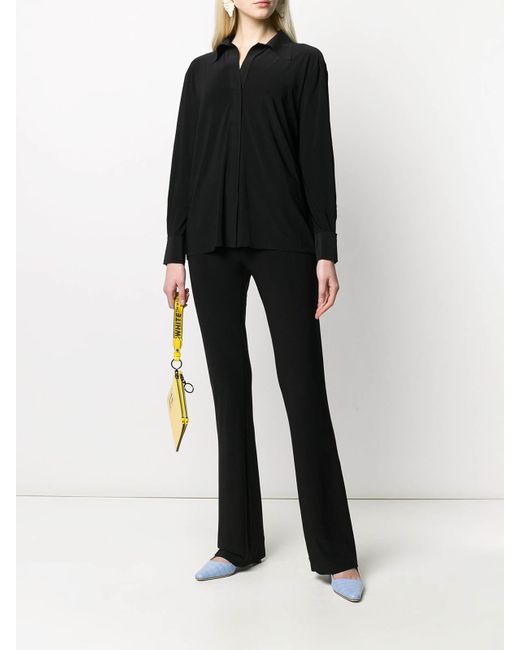 Norma Kamali Black High-Waisted Straight Leg Trousers