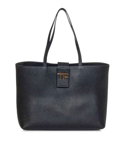 Tom Ford Tf Logo Tote in Black | Lyst