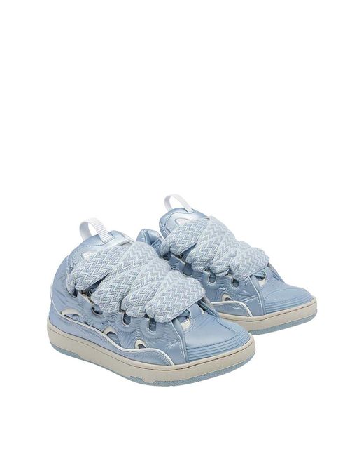 Lanvin Blue Light Nylon Curb Sneakers